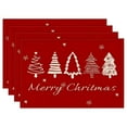 thumbnail image 6 of ZOURIH Xmas Trees Snowflakes Winter Placemats Set of 4, 12x18 inch Seasonal Red Christmas Table Mats for Party Kitchen Dining Decoration,Red, 6 of 8