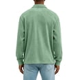 thumbnail image 5 of Men's Corduroy Polo Shirt Long Sleeve Striped Pockets Fall Winter Casual Golf Top Office Casual Shirt, 5 of 6