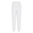 thumbnail image 5 of ibuvkizy Wide Leg Pants Women Loose Ankle Cinching Casual Pocket with Plush Wide Leg Sweatpants White,S, 5 of 6