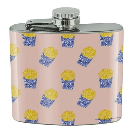 

Floral French Fries Pattern Stainless Steel 5oz Hip Drink Kidney Flask
