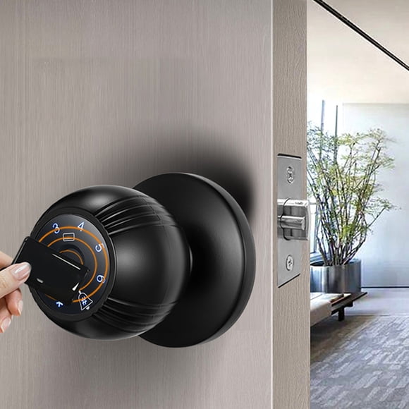 Smart Door Knob, Fingerprint Door Lock with Password,APP, IC Card, Spare Key, Biometric Keyless Thumbprint Electronic Digital Entry Door Lock for Bedroom Apartment Garage Office