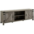 thumbnail image 2 of 2 Piece Barn Door TV Stand Console and Buffet Side Table Set in Rustic Gray Oak, 2 of 8