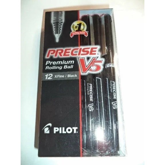 Fyna -12 Pilot V5 Black Ink Precise Pens X Fine 0.5Mm Rolling Ball 35380 Pv5-Blk-Cb
