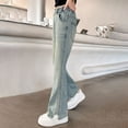 thumbnail image 4 of Mercatoo Girls Flared Jeans Spring Elastic Waist Wide Leg 𝗩intage Bell Bottoms Pants Fall Lightweight Trendy Denim Pants, 4 of 9