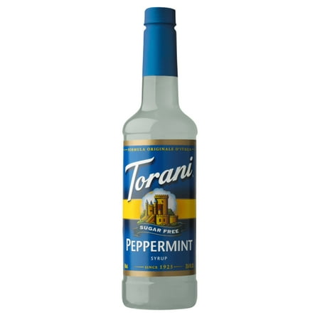 Torani Sugar Free Peppermint Syrup, Zero Calorie, Authentic Coffeehouse Syrup, 25.4 oz
