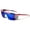 Blue, variant on Men USA Patriotic Sport Wrap Around Sunglasses One Piece Lens Robot UV400 Sport Mirror Volleyball