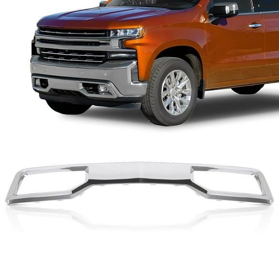 GJWL Compatible with Chevrolet Silverado 1500 2019-2021 Front Bumper Skid Plate Lower Trim Chrome