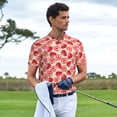 thumbnail image 6 of Balery Cute Strawberry Printed Men’s Short Sleeve Polo Shirt, Midweight Men's Shirt,Golf Polo shirts -, 6 of 9