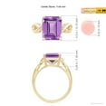 thumbnail image 4 of ANGARA Natural Twist Shank Emerald Cut 4 ct Amethyst Statement Ring in 14K Yellow Gold for Women (Size-11x9mm) | February Birthstone, Anniversary, Jewelry Gift for Women | Natural Amethyst Ring, 4 of 8