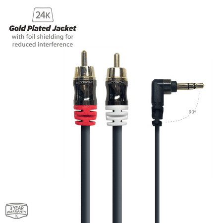 Scosche - AUX Connect Premium AUX to RCA Audio Cable - Black