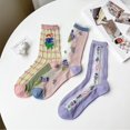 thumbnail image 5 of 3 pares de calcetines transparentes de encaje para mujer y niña, calcetines ultrafinos de cristal, novedad, calcetines tobilleros de red de nailon transparentes, 5 of 5