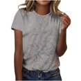 thumbnail image 2 of ATENAR Shirts for Women Crew Neck Shirts Short Sleeve Summer Tops Coffee 3XL, 2 of 6
