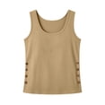 thumbnail image 2 of Cilsoka Womens Scoop Neck Linen Tank Tops Button Down Sleeveless Shirts Vest Top, 2 of 5