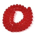 thumbnail image 3 of Transparent Glass Beads Strands Faceted Frosted Rondelle Crimson 8mm Hole: 1mm about 64~65pcs/strand 40~41cm, 3 of 3