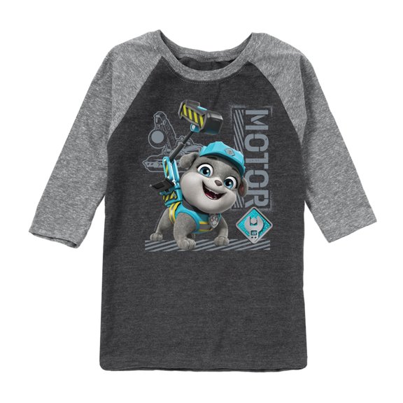 Paw Patrol - Rubble & Crew - Motor Working - Toddler & Youth Raglan Graphic T-Shirt