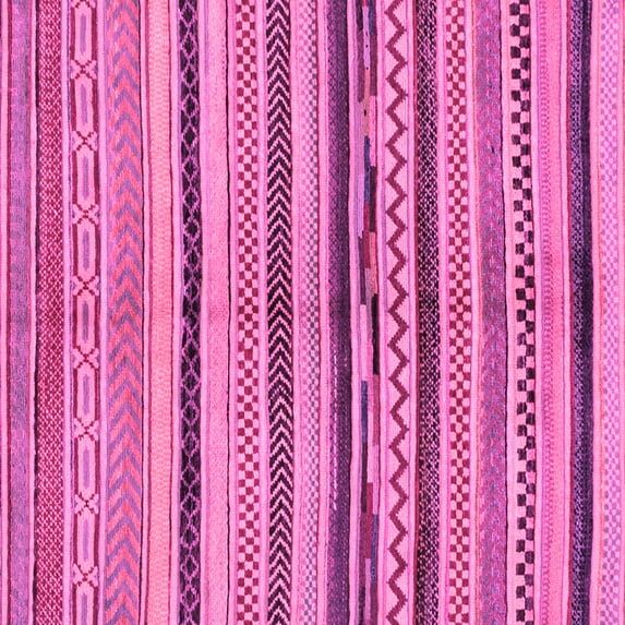 Ahgly Company Indoor Square Oriental Pink Modern Area Rugs, 5' Square
