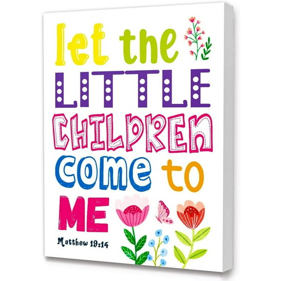 Bible Verses Canvas Wall Art for Kids,God's Top Ten Pink Canvas Painting Wall Decor for Kids,Christian Religious Canvas Wall Art For Kids Nursery/Classroom/Bedroom Wall Decor 12" x 16"