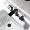 thumbnail image 5 of CES Waterfall Widespread Bathroom Faucet Matte Black with Metal Pop Up Drain Faucet Supply Lines, 5 of 7