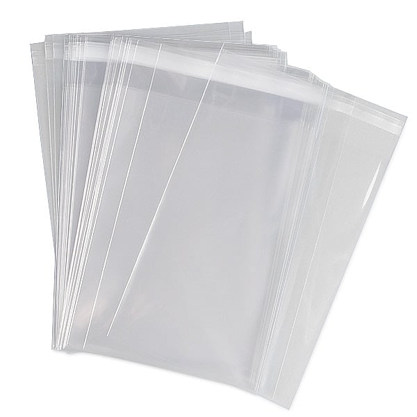 Bag Tek Clear Plastic Lip and Tape Bag - Self Sealing - 5 x 3 - 100