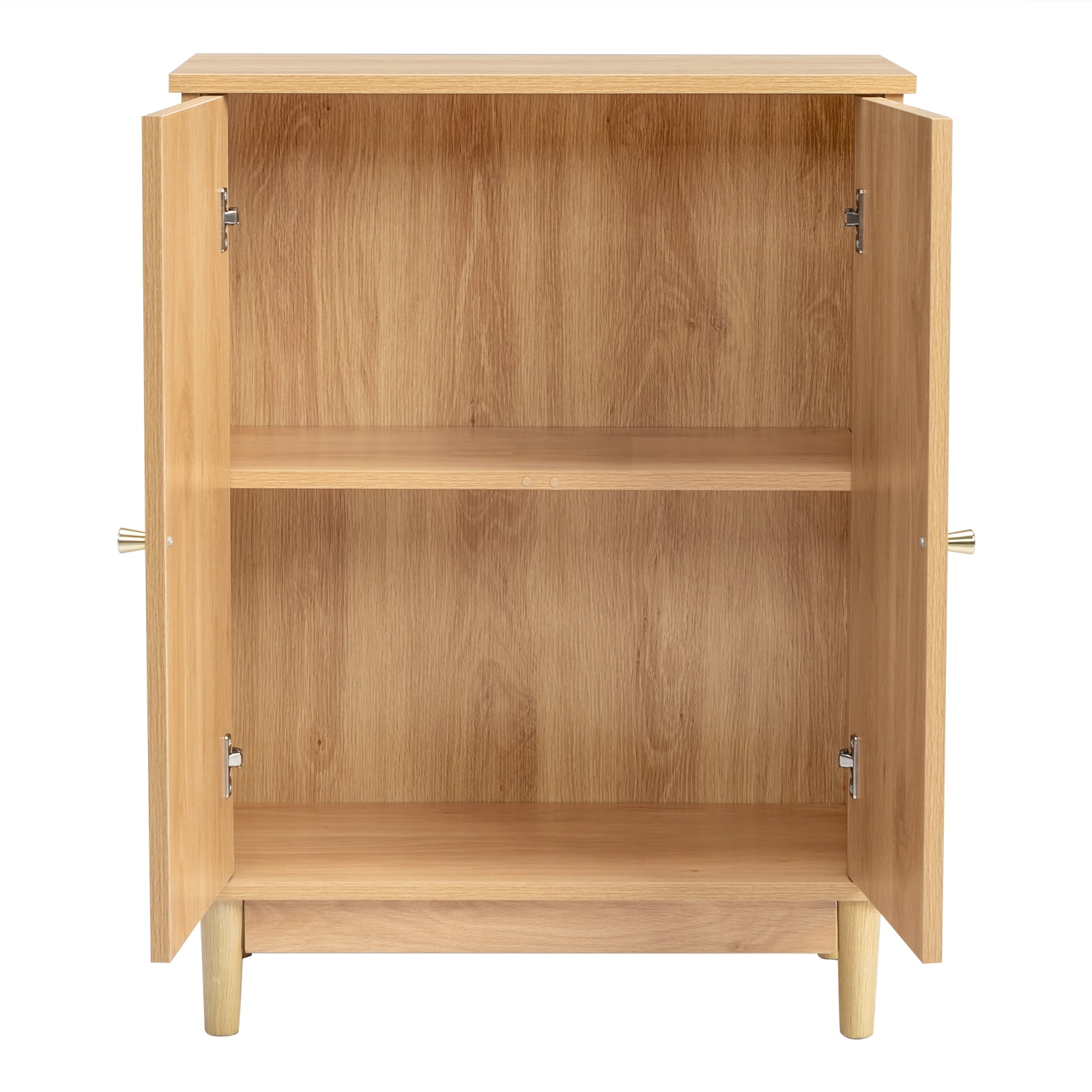 Ktaxon Bathroom Floor Cabinet Storage with 2 Doors and Adjustable Shelves, Rattan Finish