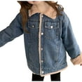 thumbnail image 2 of Blusa y camisa de manga larga con cuello vuelto, ropa de motociclista de moda para mujer, chaqueta vaquera informal de manga larga con cuello cálido para niños, parte superior de poliéster para niños, 2 of 7