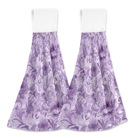 

2 Bathroom Towels Kitchen Towels 18.2x14In Velcro Hand Wipes Dish Cloths & Dish Towels Washroom Towels Face Towel Hand Wipes Purple Flower