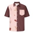 thumbnail image 4 of CALAFEBILA Men Hawaiian Shirt Casual Button Down Tropical Print Short Sleeve Holiday Beach Shirts Loose Fit Summer Mens Tops with Pockets, 4 of 5