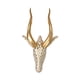 thumbnail image 2 of Cabeza de animal, decoración de pared, escultura de animal, regalo de cumpleaños, coleccionable, pared interior Blanco y dorado, 2 of 8