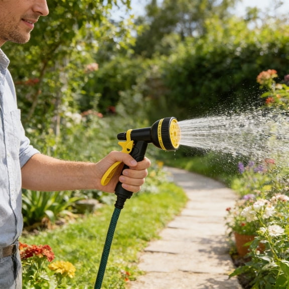 Multifunctional Garden Hose Nozzle Gun, Thumb Control on off Valve Hose Sprayer Nozzle, Car Wash High-Pressure Sprayer, For Watering Plants, Lawn & Garden, Washing Cars, Cleaning