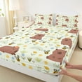 thumbnail image 3 of Castle Fairy Kawaii Capybara 4pcs Bed Sheets for Kids Children,Cartoon Animal King Sheets,Cute Rainbow Honeybee Super Cozy Sheet Set,Super Cozy Room Decor, 3 of 7