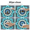 thumbnail image 4 of WYYP Round Table Top Cover Kitchen Decoration Artistic Floral Wipable Polyester Cloth Spring Summer Party Table Cover Abstract Blue Green Grey White, 4 of 7