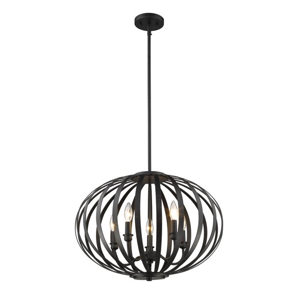 Z-Lite 438-20BRZ Lustre Moundou en Bronze à 5 Lumières, Cadre de 20 Pouces, Ampoules de 60 W