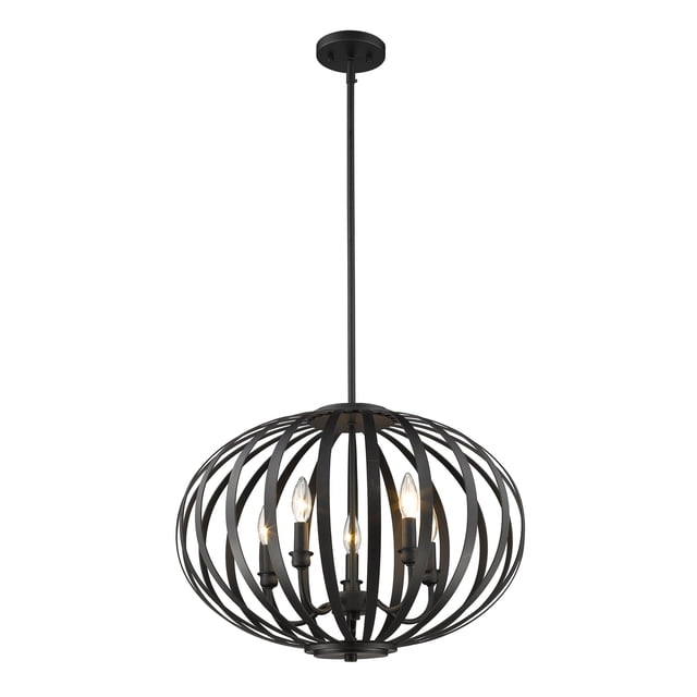 Z-Lite 438-20BRZ Moundou 5-Light Bronze Chandelier, 20" Frame, 60W Bulbs