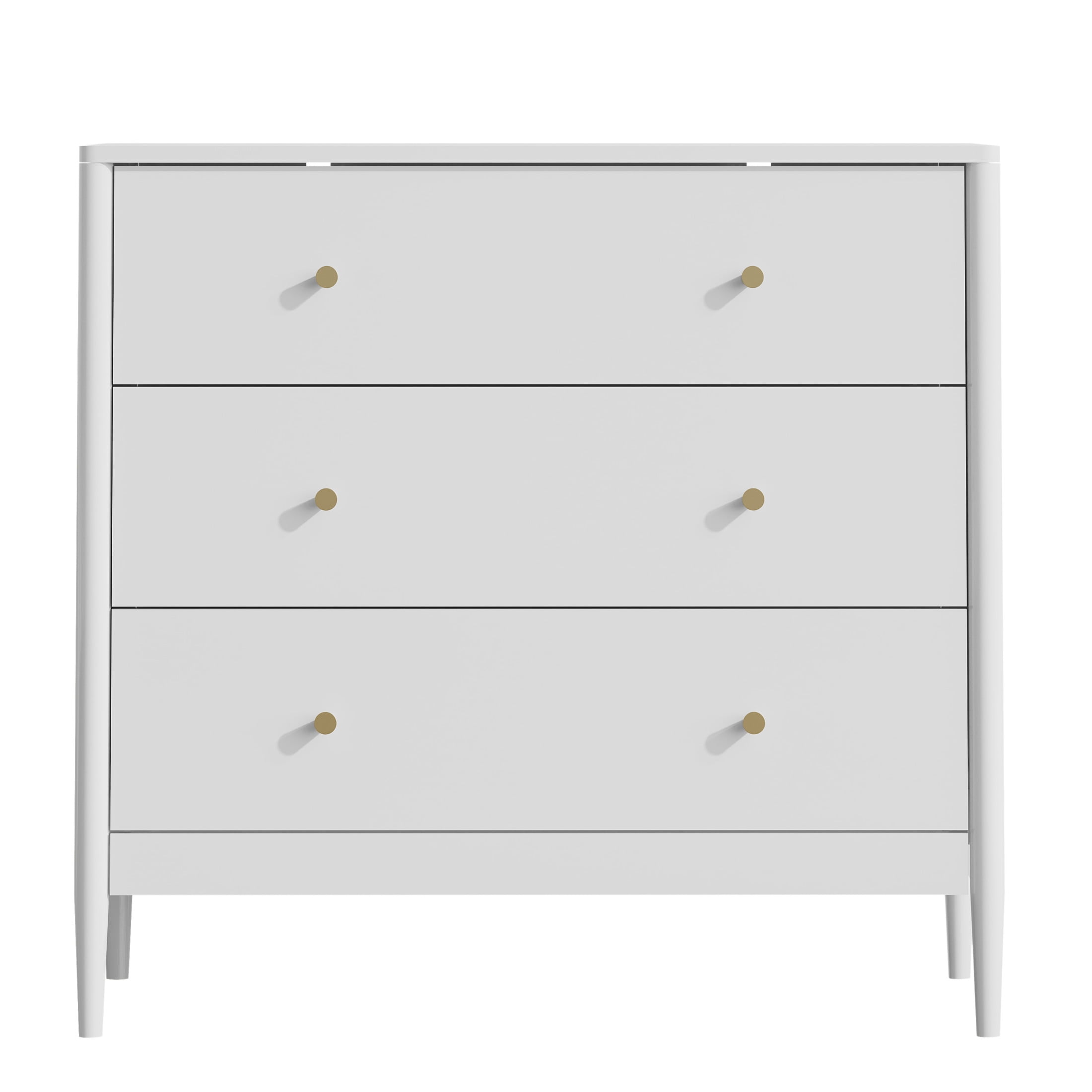 Noble House Prix Modern 3-Drawer Dresser Chest, Wooden Storage Cabinet, Organizer for Bedroom or Small Space, White