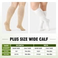 thumbnail image 6 of Hipuroga Bamboo Viscose Plus Size Compression Socks for Women Men Wide Calf 10-14 mmHg Circulation Knee High Support Stockings blackgreypink XL/2XL, 6 of 6