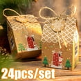thumbnail image 3 of Christmas Party Gift Boxes Set - 24 Pieces Gingerbread House Design Craft Paper Candy Boxes for Xmas Assortment and Advent Calendar, Version A, 3 of 5