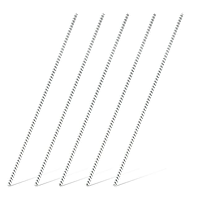5pcs 316 Stainless Steel Round Rod Bar, 3x200mm Silver Solid Shaft Rods