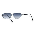 thumbnail image 4 of Narrow Tapered Side Tear Drop Shape Metal Rim Hipster Sunglasses Black - Smoke, 4 of 4