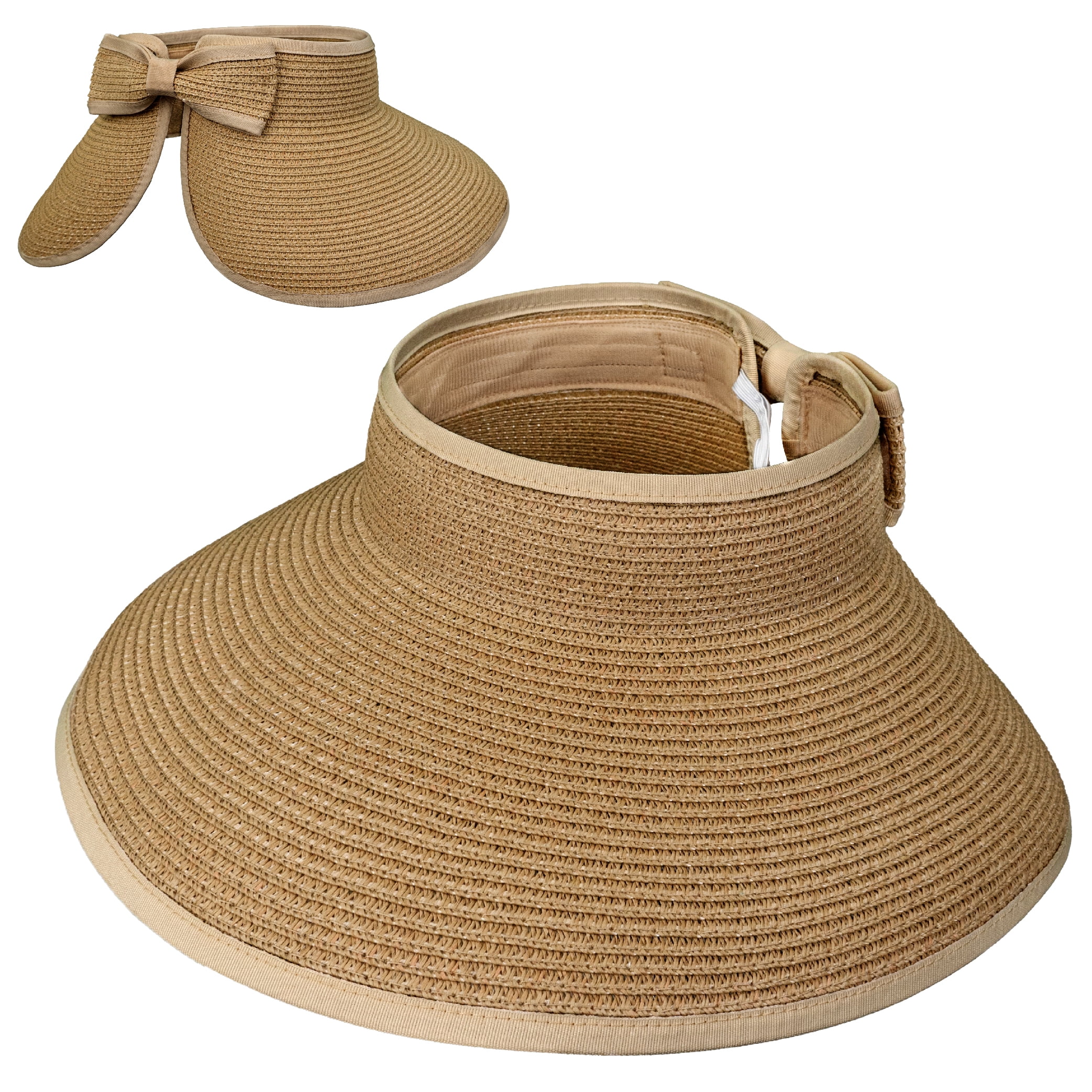 SUN CUBE Sun Visor Hats Women, Straw Beach Hats for Women, Wide Brim