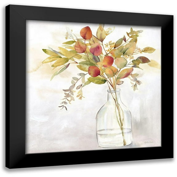Coulter, Cynthia 12x12 Black Modern Framed Museum Art Print Titled - Eucalyptus Vase spice I