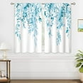 thumbnail image 4 of Blue Eucalyptus Botanical Leaves Floral Kitchen Window Curtains Over Sink Farmhouse Flower Spring Small Window Treatment Cafe Short Curtains for Bathroom Treatment Tier Drapes27.5x39 inch, 4 of 6