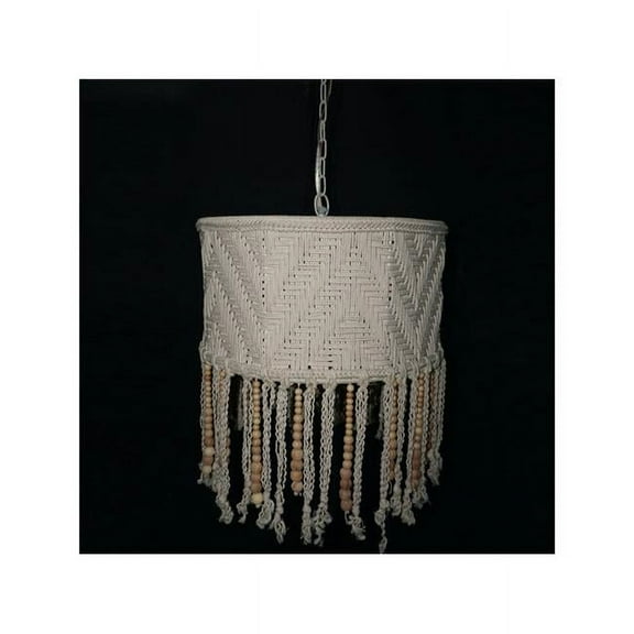 The Marley Cream Fabric Pendant 18 x 18 x 10" Coastal Style