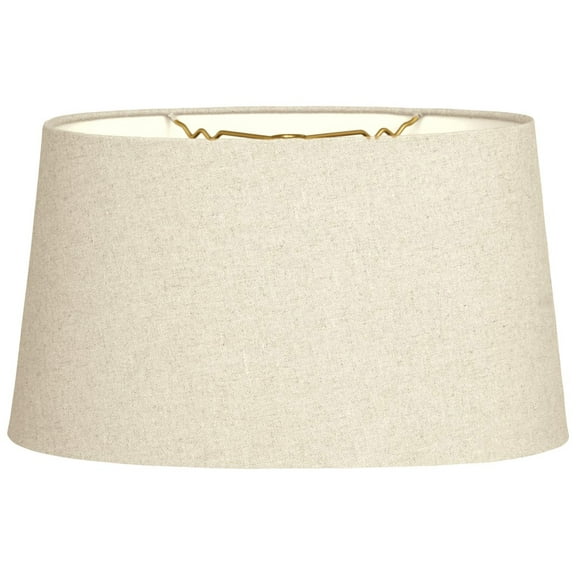 Royal Designs 12" Shallow Oval Hardback Lamp Shade Linen Beige