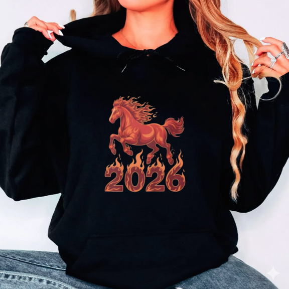 Year Of The Horse 2026 Lunar Spirit Chinese Zodiac Celebration Hoodie Shirt, up to size 5XL