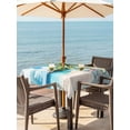 thumbnail image 4 of Square Outdoor Tablecloth with Umbrella Hole Summer Beach Outside Table Cloth Waterproof Patio Table Cover Tropical Coastal Palm Tree Surfboard Zipper Tablecloths for Picnic Party Camping 60x60 Inch, 4 of 8