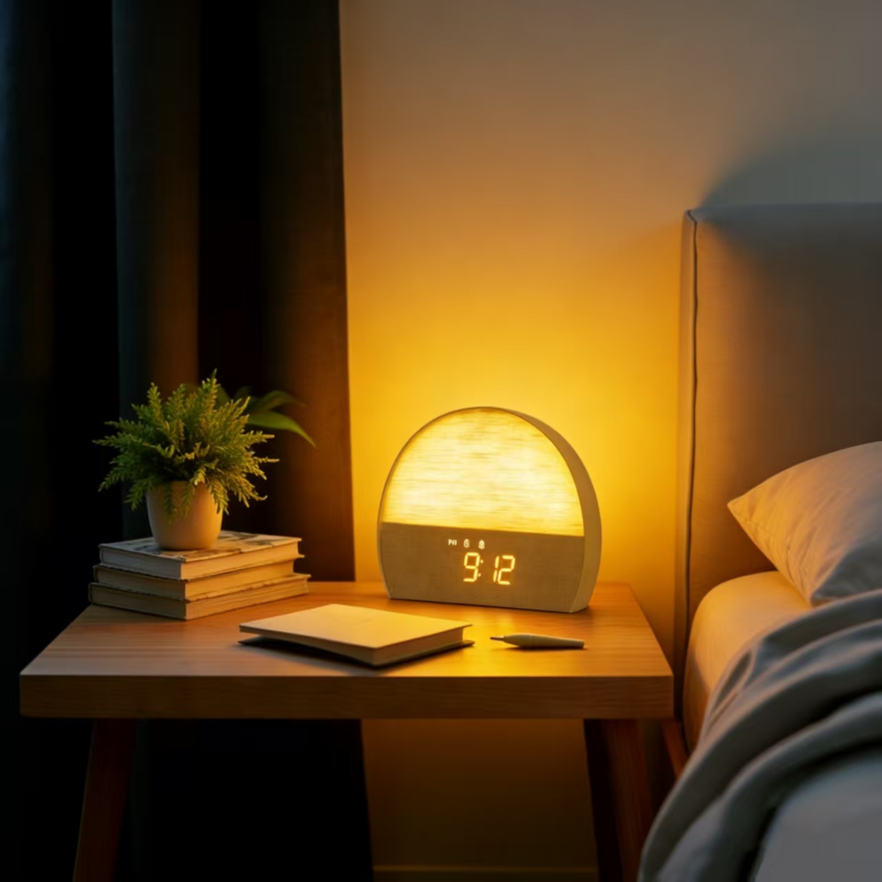 Sunrise Alarm Clock, White Noise Sound Machine for Bedroom, Natural Wake-Up Smart Light, Bluetooth Speaker, Dimmable Clock, Screen-Free Design for Adults Kids Baby Gifts - White