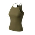 thumbnail image 3 of MixMatchy Women's Simple Casual Basic Active High Neck Ribbed Tank Top, 3 of 4