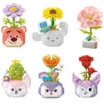 thumbnail image 1 of Ramo de rosas de orquídeas, hermoso bloque de flores suculentas, bloques de construcción en maceta, Kit romántico de montaje, juguete de construcción, regalo para niña, 1 of 5