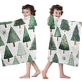 thumbnail image 4 of White Christmas Tree Pattern Hooded Bath Towel，50"x30" for Ages 3 To 12 Kids, Quick Dry Lightweight Soft Microfiber Hood Beach Towel Cover Up for Kids, 4 of 7