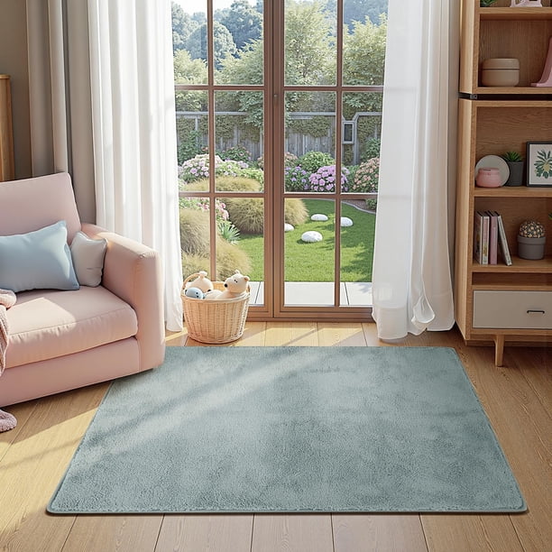 Alfombra de área Jinchan sólida de felpa 90x150 cm Performance Shaggy